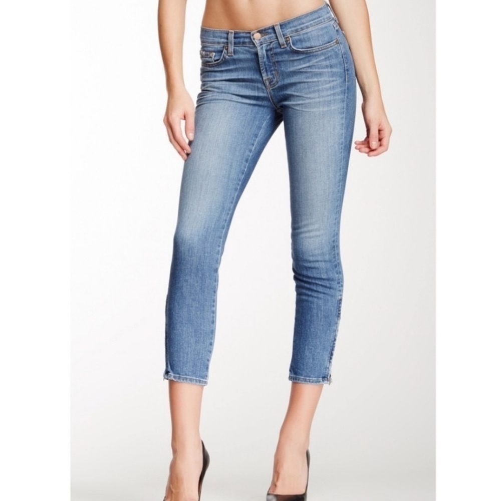 J Brand Bliss Ankle Zips Skinny Capri Jeans